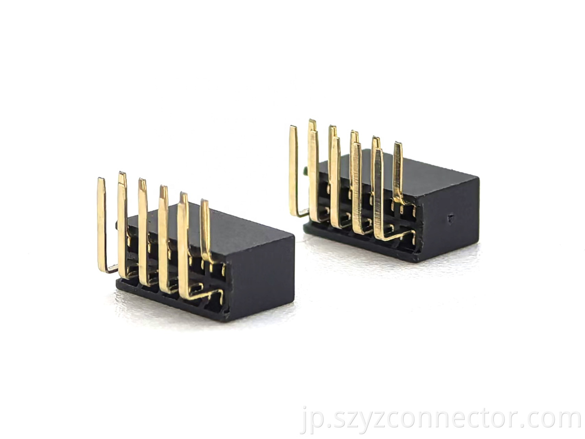 1.27mm Pitch Female Header Connector Dual Row Right Angle U-Type H4.3mm 2*5P